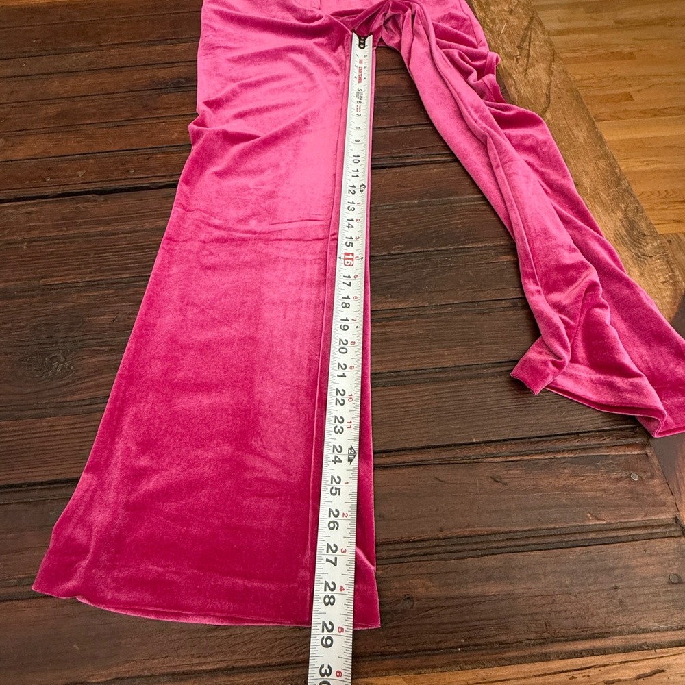 Skies Are Blue Hot Pink Velvet Wide Leg Pants High Rise NWT Womens Small - Picture 5 of 11